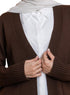 Dark Brown Basic Pocket Cardigan - Khotwh