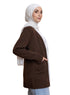 Dark Brown Basic Pocket Cardigan - Khotwh