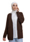 Dark Brown Basic Pocket Cardigan - Khotwh