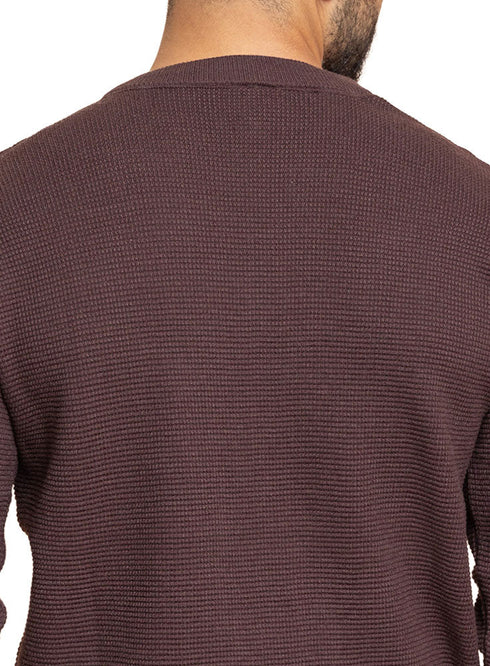 Dark Brown Design 2420 Round Pullover - Khotwh