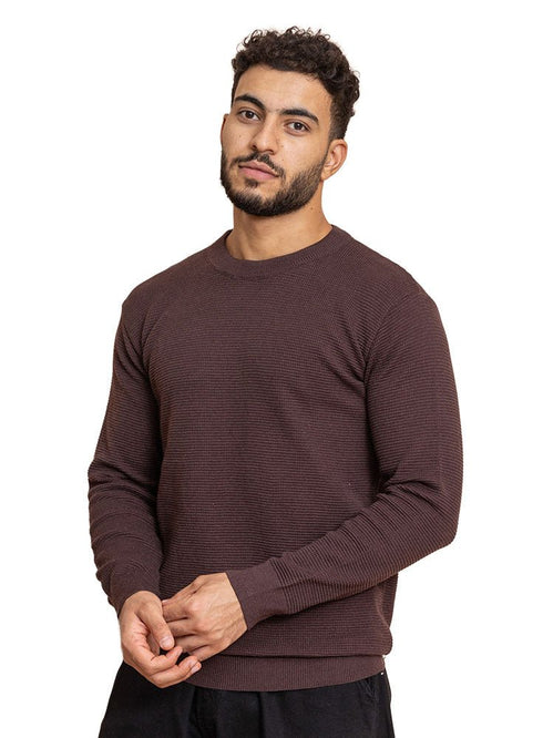 Dark Brown Design 2420 Round Pullover - Khotwh