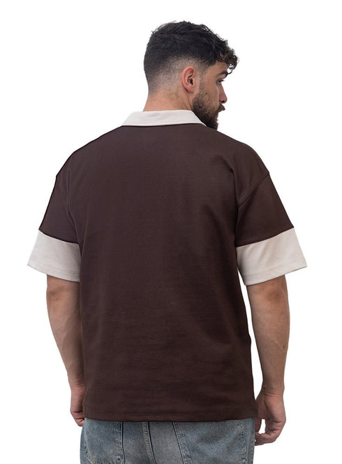 Dark Brown Design 3000 NF - Polo Neck T-Shirt - Khotwh