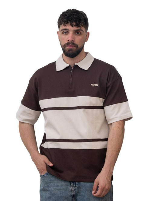Dark Brown Design 3000 NF - Polo Neck T-Shirt - Khotwh