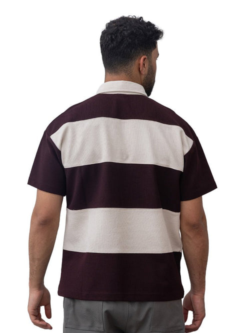 Dark Brown Design 3008 NF - Polo Neck T-Shirt - Khotwh