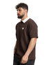 Dark Brown Design 3015 NF - Polo Neck T-Shirt - Khotwh