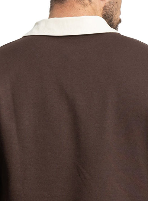 Dark Brown Design 3015 NF - Polo Neck T-Shirt - Khotwh