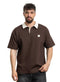 Dark Brown Design 3015 NF - Polo Neck T-Shirt - Khotwh