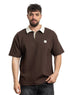 Dark Brown Design 3015 NF - Polo Neck T-Shirt - Khotwh