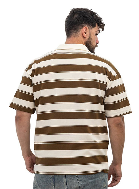 Dark Brown Design 3057 NF-Polo Neck T-Shirt - Khotwh
