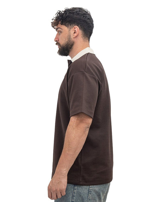 Dark Brown Design 3069 NF-Polo Neck T-Shirt - Khotwh