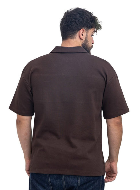 Dark Brown Design 3081 NF-Polo Neck T-Shirt - Khotwh