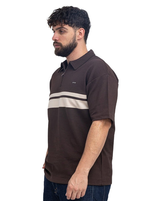 Dark Brown Design 3086 NF-Polo Neck T-Shirt - Khotwh