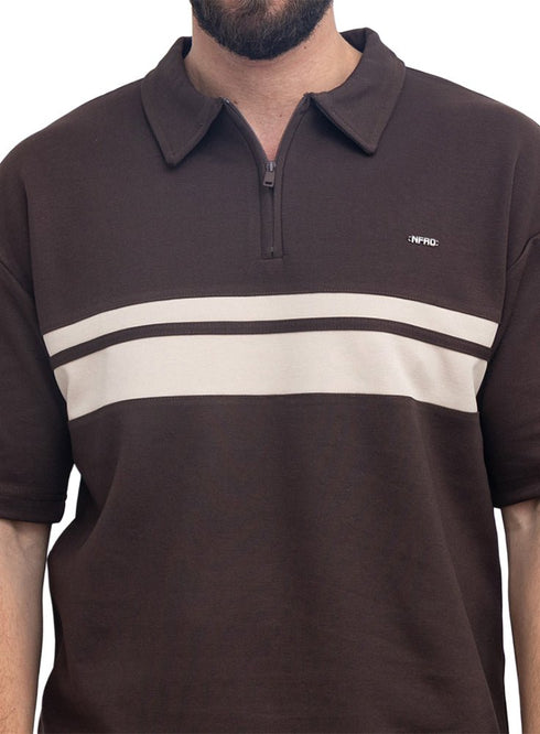 Dark Brown Design 3086 NF-Polo Neck T-Shirt - Khotwh