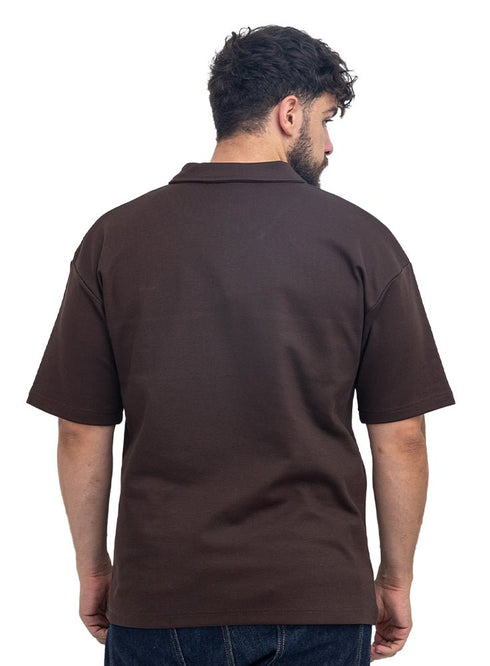 Dark Brown Design 3086 NF-Polo Neck T-Shirt - Khotwh