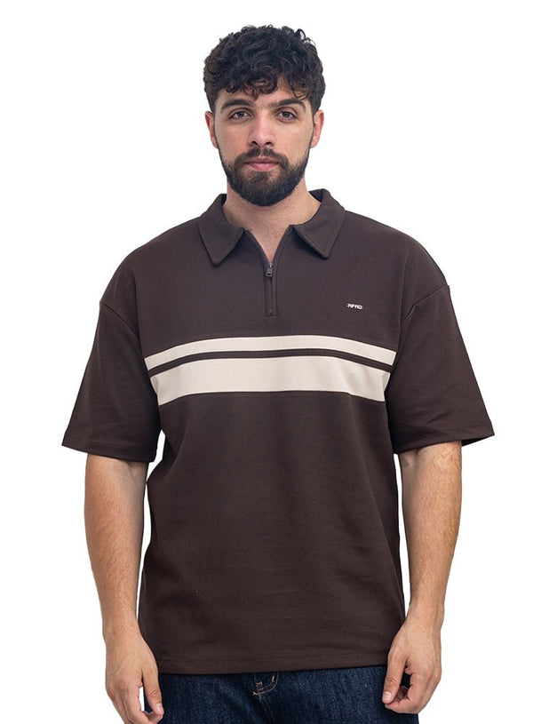 Dark Brown Design 3086 NF-Polo Neck T-Shirt - Khotwh