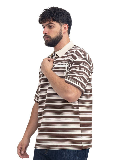 Dark Brown Design 3097 NF-Polo Neck T-Shirt - Khotwh