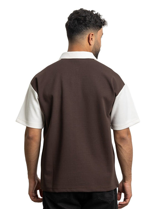 Dark Brown Design 4010 NF - Polo Neck T-Shirt - Khotwh