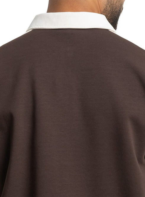 Dark Brown Design 4010 NF - Polo Neck T-Shirt - Khotwh