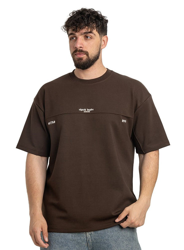 Dark Brown Design 4020 NF - Round T-Shirt - Khotwh