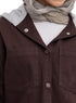 Dark Brown Hoodie Gabardine Jacket - Khotwh
