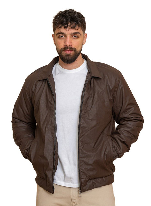 Dark Brown Leather Jacket 2 - Khotwh