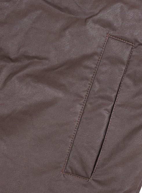 Dark Brown Leather Jacket 2 - Khotwh