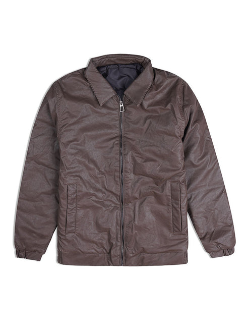 Dark Brown Leather Jacket 2 - Khotwh
