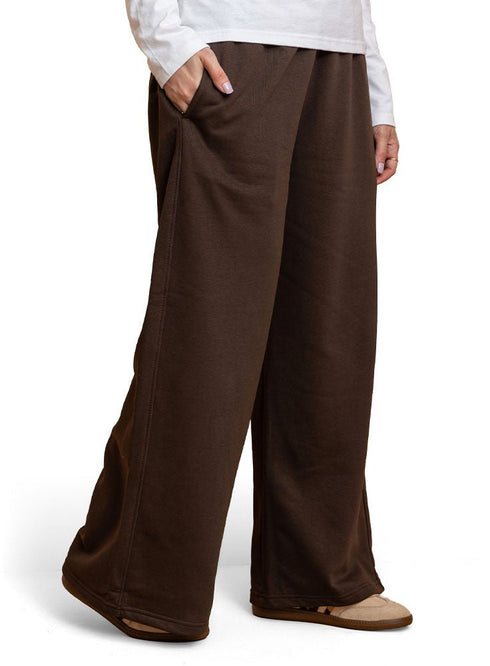 Dark Brown Melton Wide Leg (W) - Khotwh