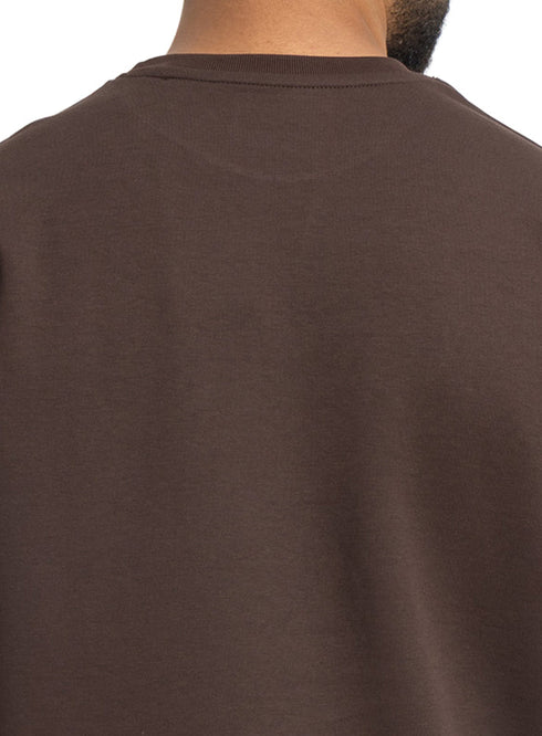 Dark Brown NP - Over Size Round T-Shirt - Khotwh