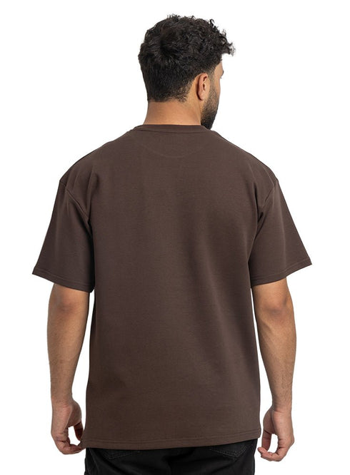 Dark Brown NP - Over Size Round T-Shirt - Khotwh