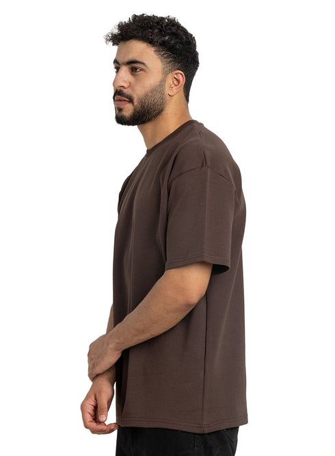 Dark Brown NP - Over Size Round T-Shirt - Khotwh