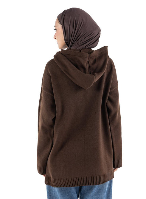 Dark Brown plexus Hoodie Pullover - Khotwh