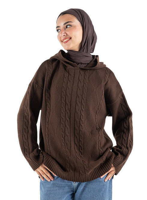 Dark Brown plexus Hoodie Pullover - Khotwh