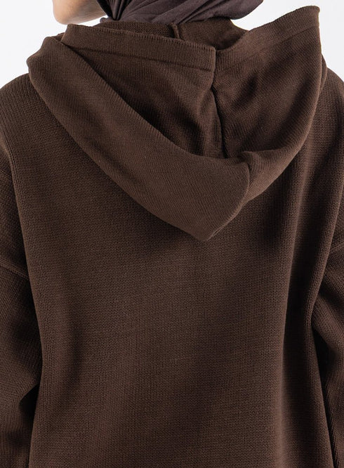 Dark Brown plexus Hoodie Pullover - Khotwh