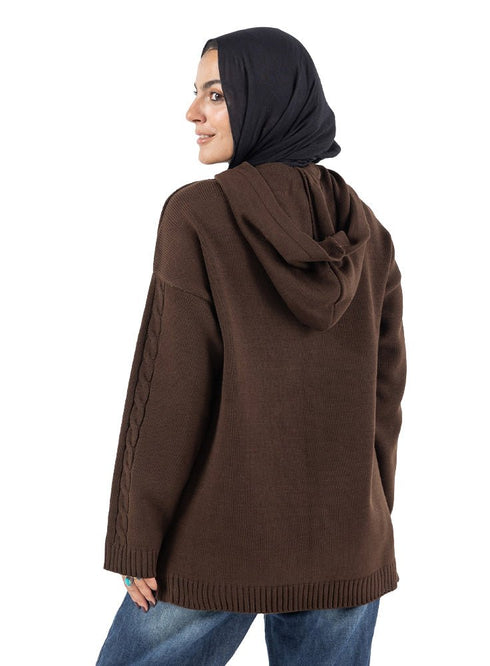 Dark Brown plexus Hoodie Pullover - Khotwh