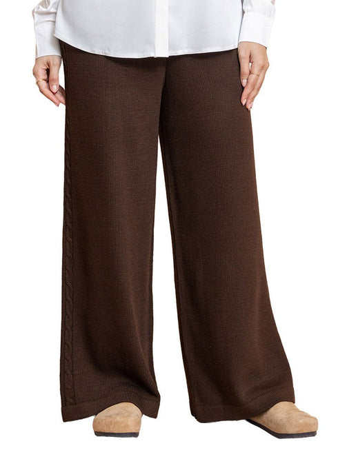 Dark Brown Plexus Knit Pant - Khotwh