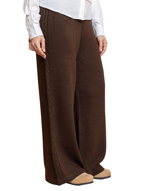 Dark Brown Plexus Knit Pant - Khotwh