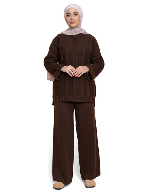 Dark Brown Upside Sleeve Plexus Suit - Khotwh