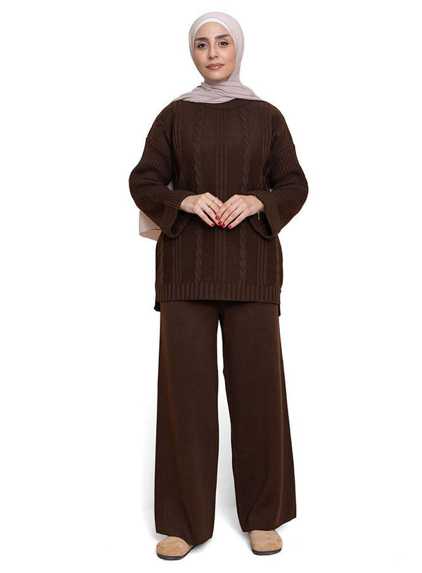 Dark Brown Upside Sleeve Plexus Suit - Khotwh