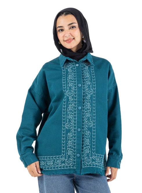 Dark Emerald Gabardine Jacket 2 - Khotwh