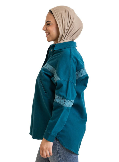 Dark Emerald Gabardine Jacket 3 - Khotwh