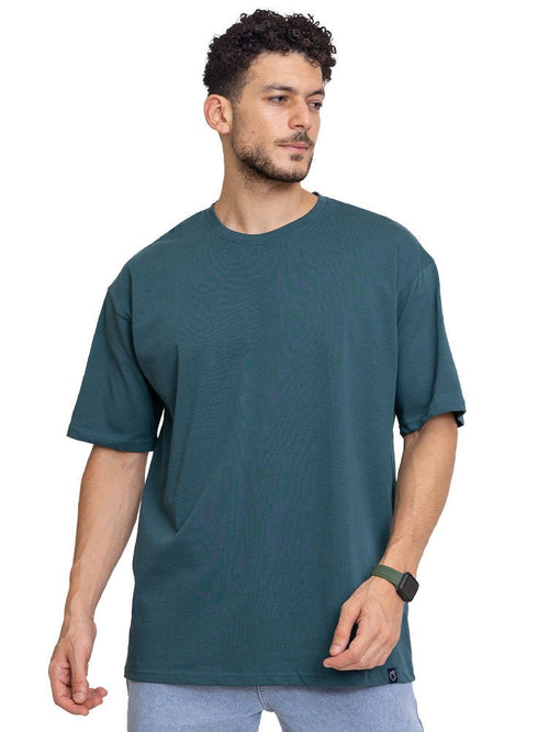 Dark Emerald Over Size Round T-Shirt - Khotwh