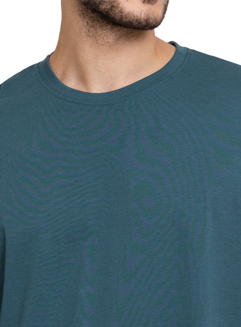 Dark Emerald Over Size Round T-Shirt - Khotwh