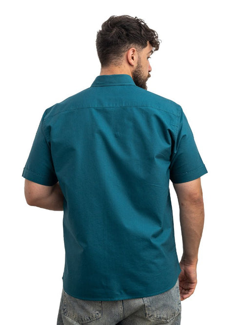 Dark Emerald Oxford Half Shirt - Khotwh