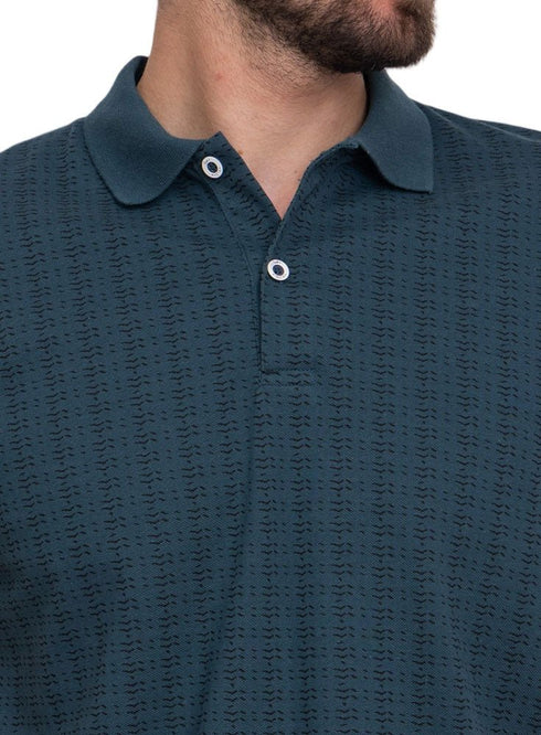 Dark Emerald Printed Polo Design 4 - Khotwh