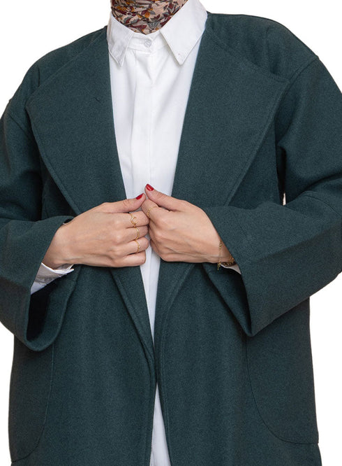 Dark Emerald RD - Over Size Feather Jacket - Khotwh