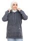 Dark Grey Washed Hoodie Vent - Khotwh