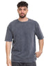 Dark Grey Washed O - S Round T-Shirt - Khotwh