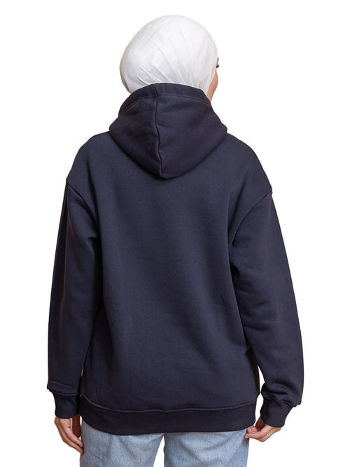 Dark Indigo Over Size Hoodie - Khotwh