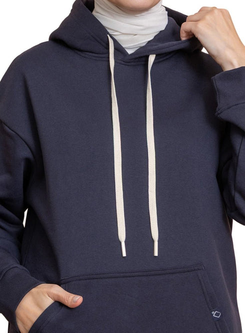 Dark Indigo Over Size Hoodie - Khotwh